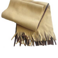 Two/Color Fleece Scarf with Fringe